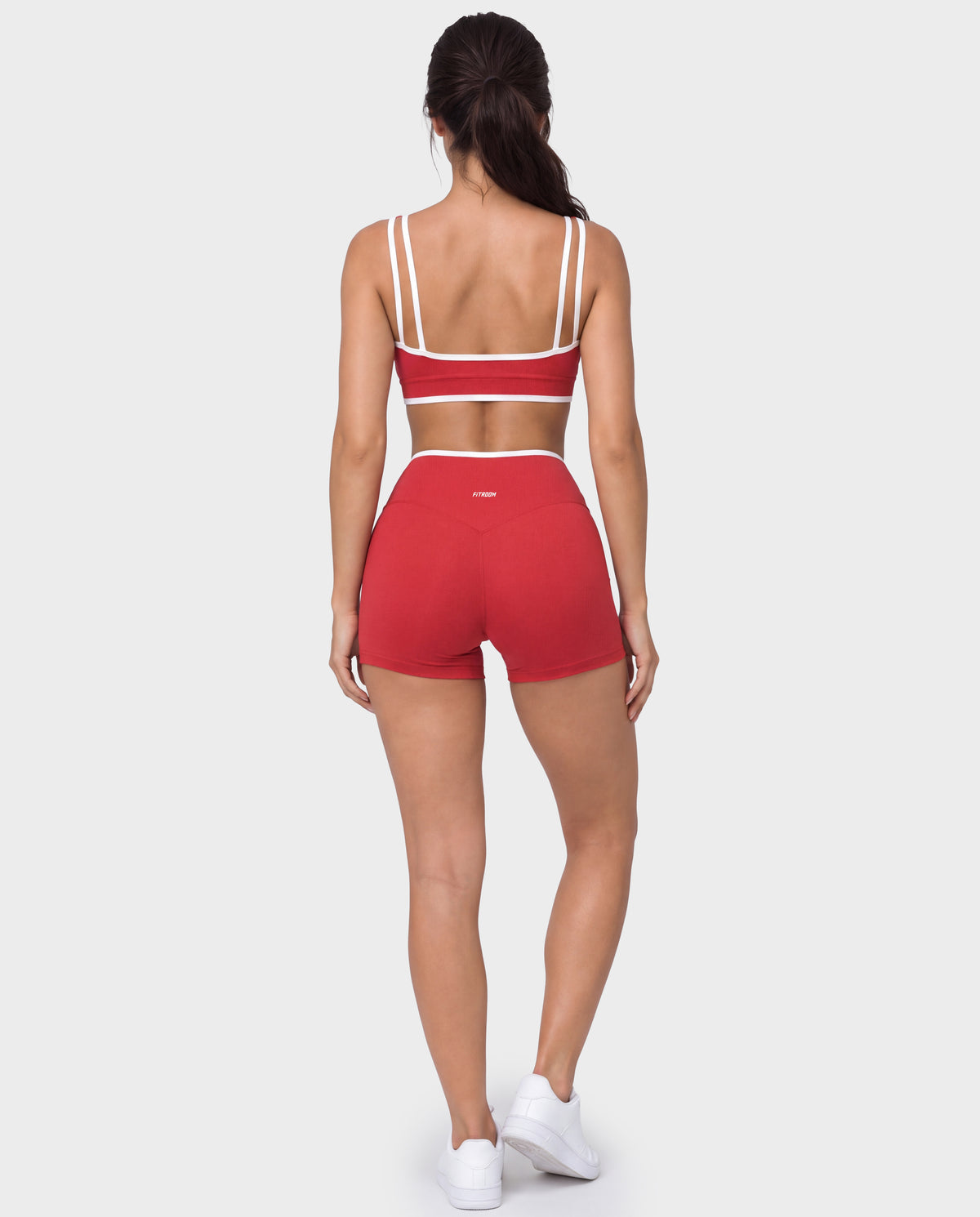 Invisible Push-up Short Set Red and White Line