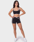 Invisible Push-up Short Set Black and White Line