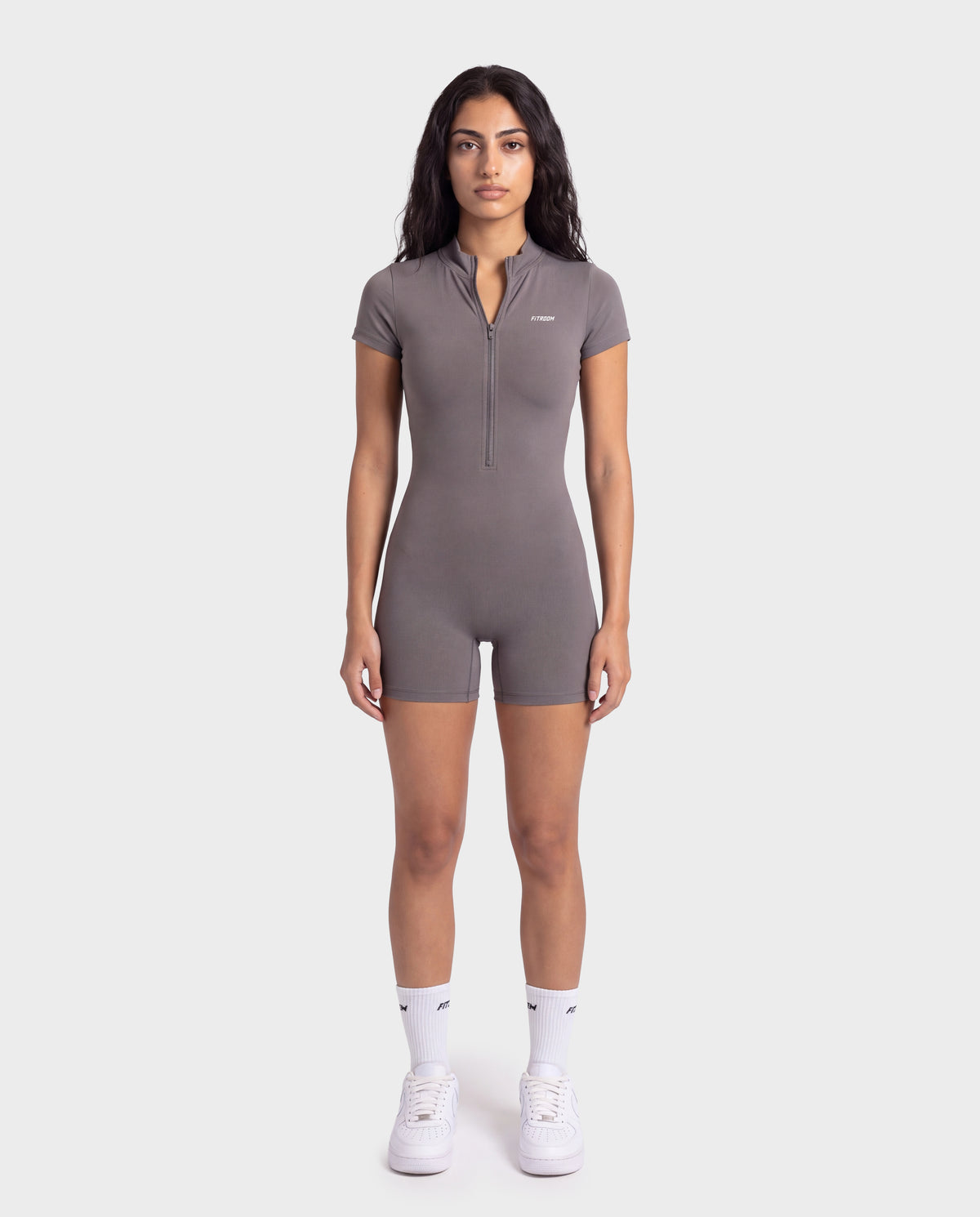 Short Jumpsuit Khaki Grey