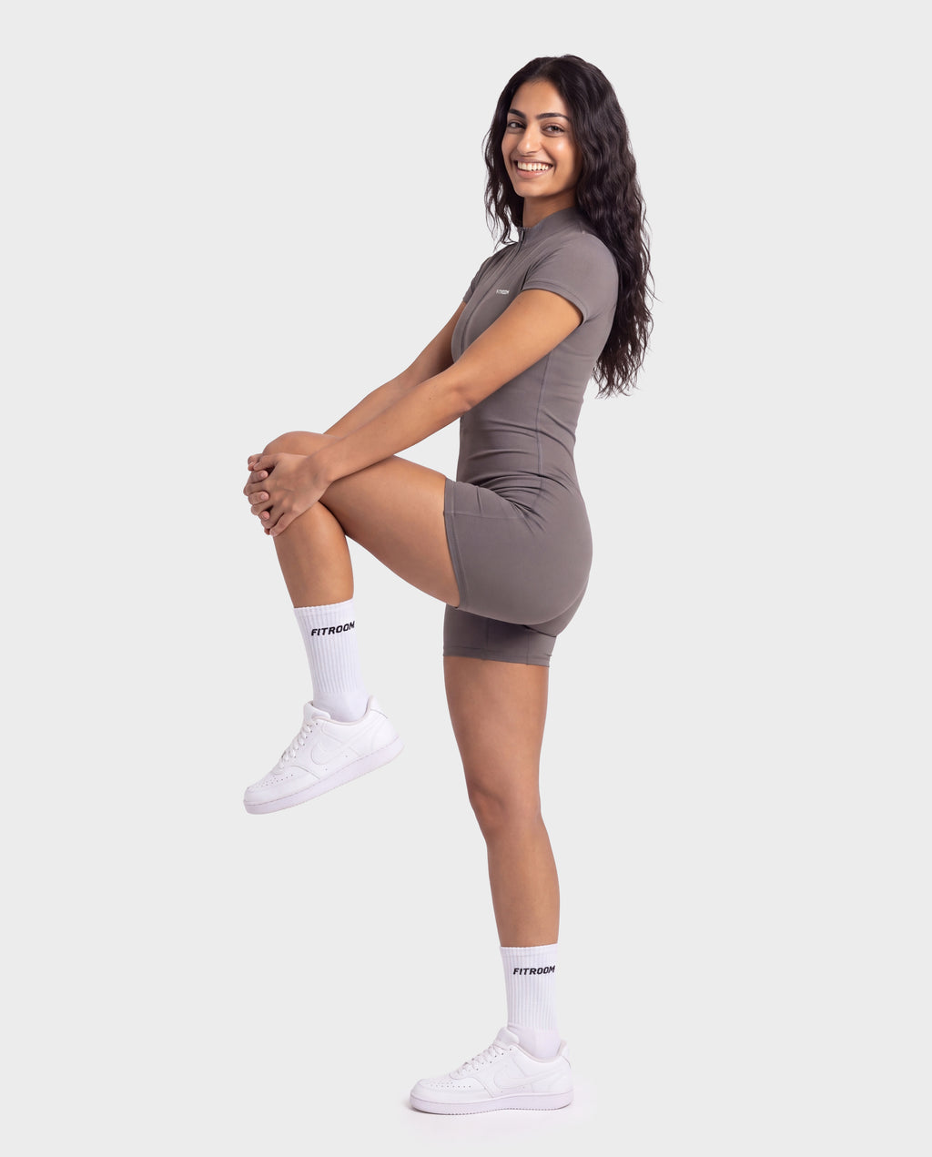 Short Jumpsuit Khaki Grey
